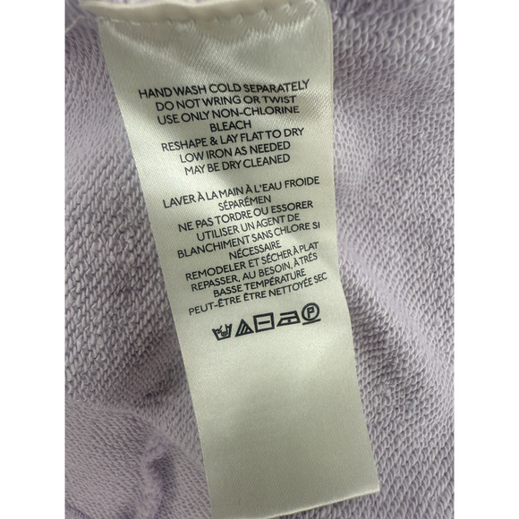 FREE PEOPLE Melody Crochet Swit Lilac Oversized Sweatshirt Small Boho Cozycore - Picture 11 of 13